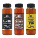 Dessert Trio - Includes 12oz Vanilla, Cinnamon & Black Gum Tupelo Honey