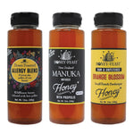 Wellness Trio – Includes 12oz Allergy Blend, Manuka Infused with Propolis, and Orange Blossom Honey