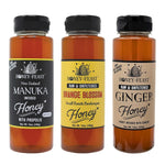 Best Sellers Trio – Includes 12oz Manuka Infused with Propolis, Orange Blossom, and Ginger Honey