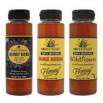 Wellness Trio Honey - Includes 12oz Allergy Blend, Wildflower, and Orange Blossom Honey
