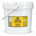 Honey Feast Orange Blossom Honey, 2-gallon bucket containing 24 pounds of honey, front view on a white background.