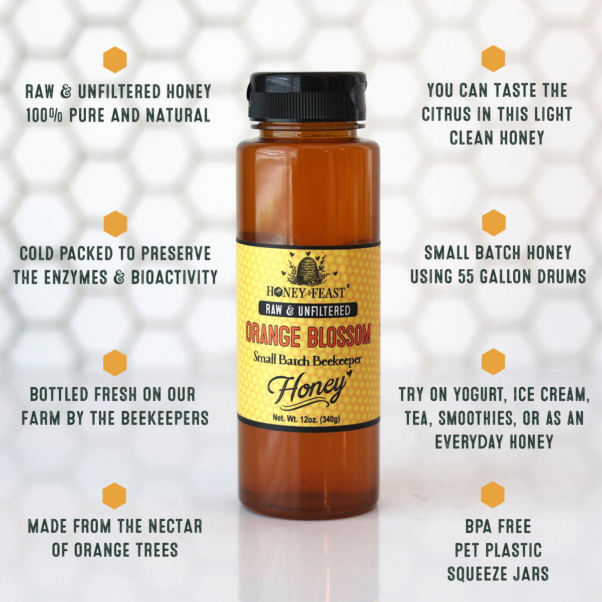 Orange Blossom Honey, Honeyfeast™