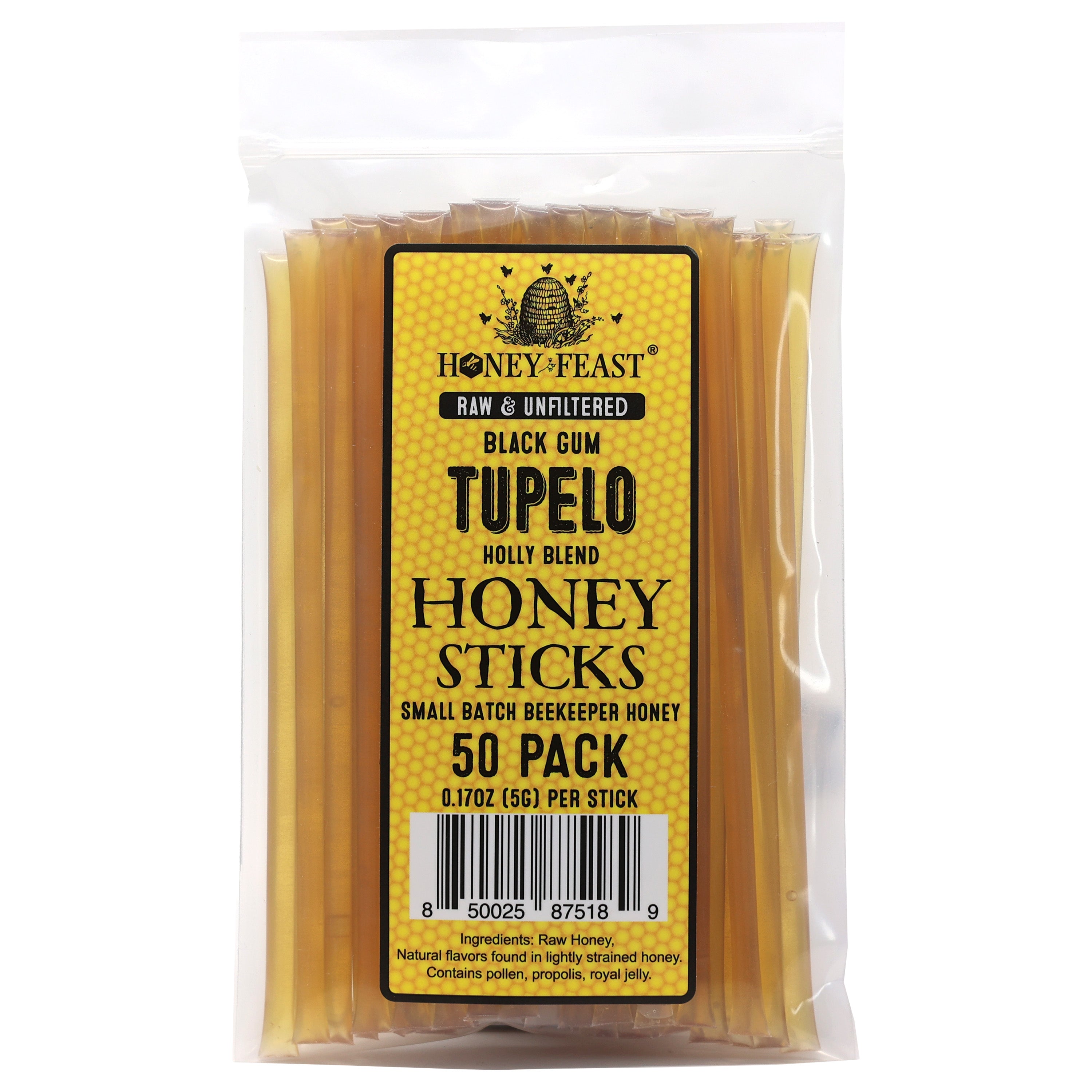 Black Gum Tupelo Honey Sticks 50 pack Honey Feast Black Gum Tupelo Honey Sticks 50 pack Honey Feast