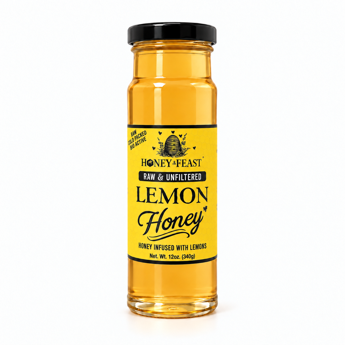 Honey Feast Lemon Honey in a 12oz glass jar — Main