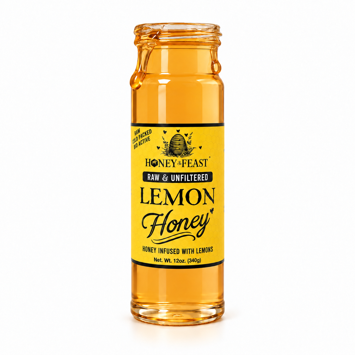 Honey Feast Lemon Honey in a 12oz glass jar — Drip