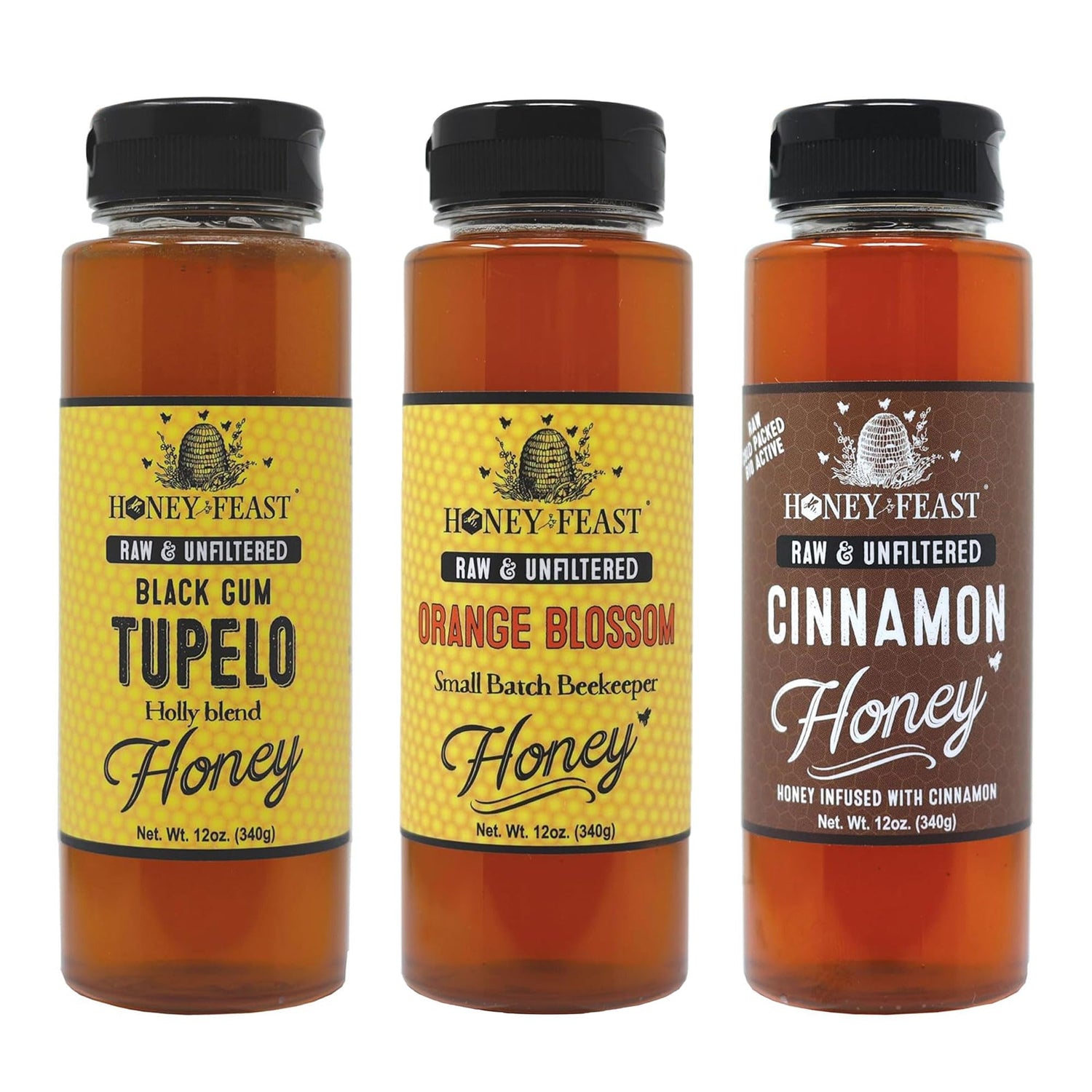 Tea Lovers Trio – Includes 12oz Black Gum Tupelo, Orange Blossom, and Cinnamon Honey
