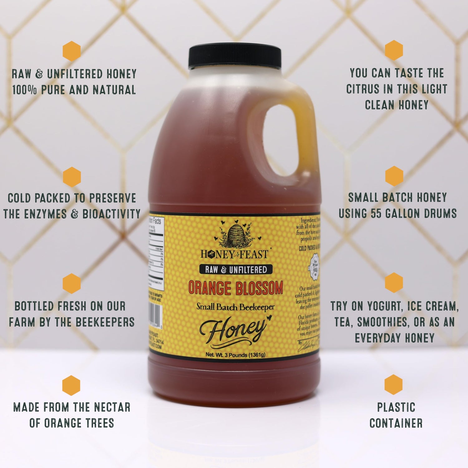 Orange Blossom Honey - 2-Pack, 3lb Bulk