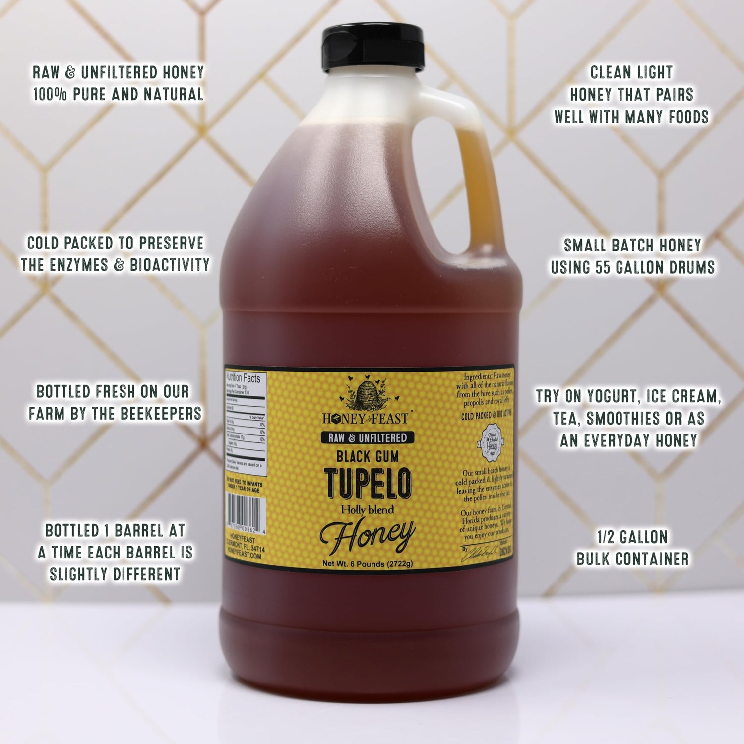 Black Gum Tupelo Honey - 2-Pack, 6lb Bulk (1 Gallon)