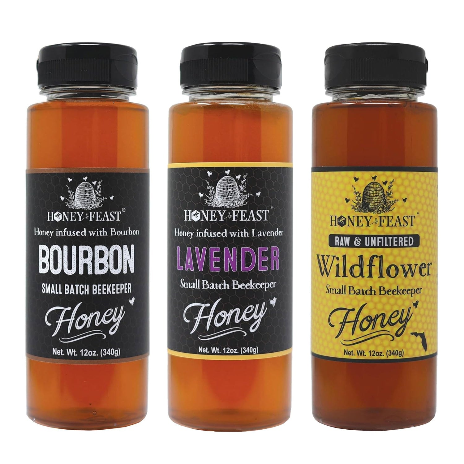 Best Sellers Trio - Includes 12oz Bourbon, Lavender, and Wildflower Honey