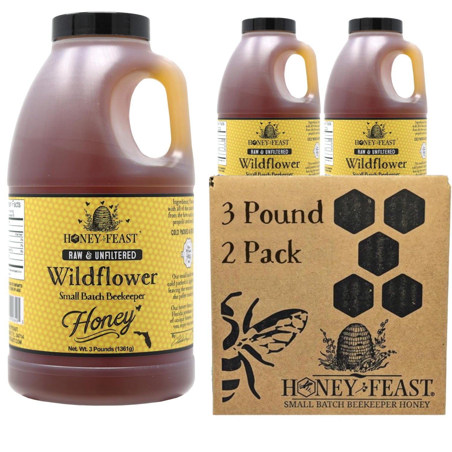 Wildflower Honey - 2-Pack, 3lb Bulk