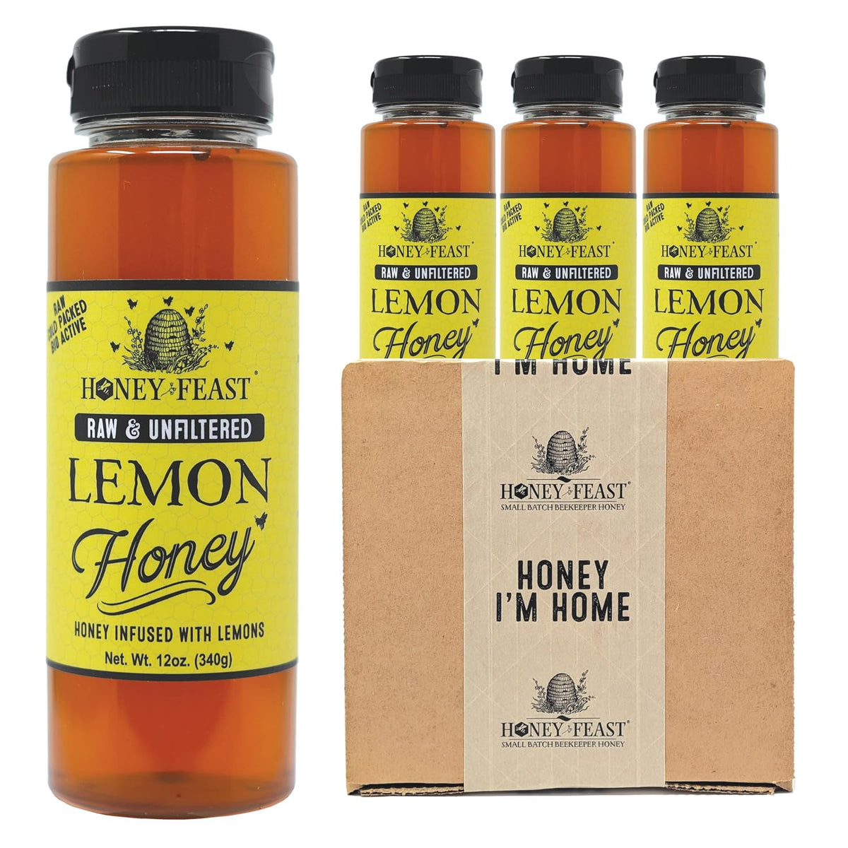 Lemon 12oz 3-Pack — three 12oz plastic jars