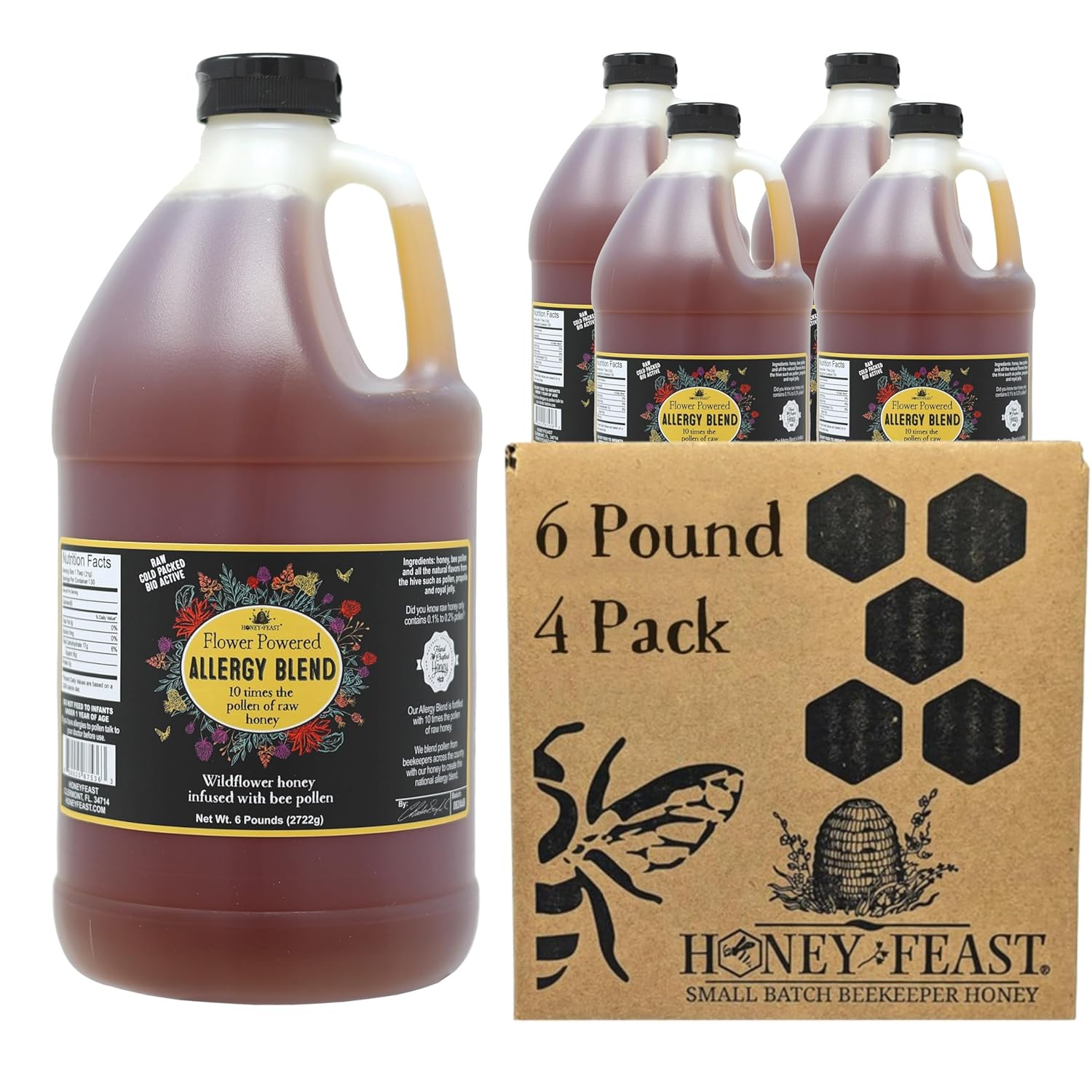 Allergy Blend Honey - 4-Pack, 6lb Bulk