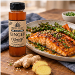 Ginger Honey 12oz plastic bottle in a second natural flavor-relevant serving scene