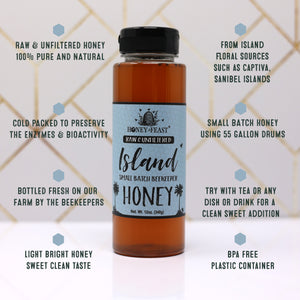 Honey Feast Island Honey 12oz - Indulge in Raw & Unfiltered Small Batch Beekeeper's Delight