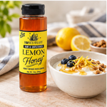 Lemon Honey 12oz plastic bottle in a natural flavor-relevant serving scene