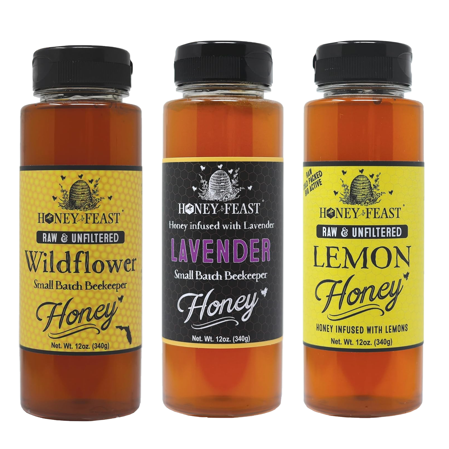 Tea Lovers Trio - Includes 12oz Lemon, Lavender, Wildflower Honey