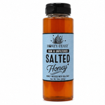 Salted Honey 12oz plastic squeeze bottle on a pure white background
