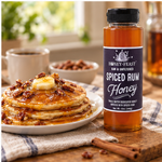 Spiced Rum Honey 12oz plastic bottle in a second natural flavor-relevant serving scene