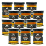 Bourbon Honey by Honey Feast - 3oz Jars, Pack of 12 | Artisanal Gourmet Honey Favors for Weddings & Events