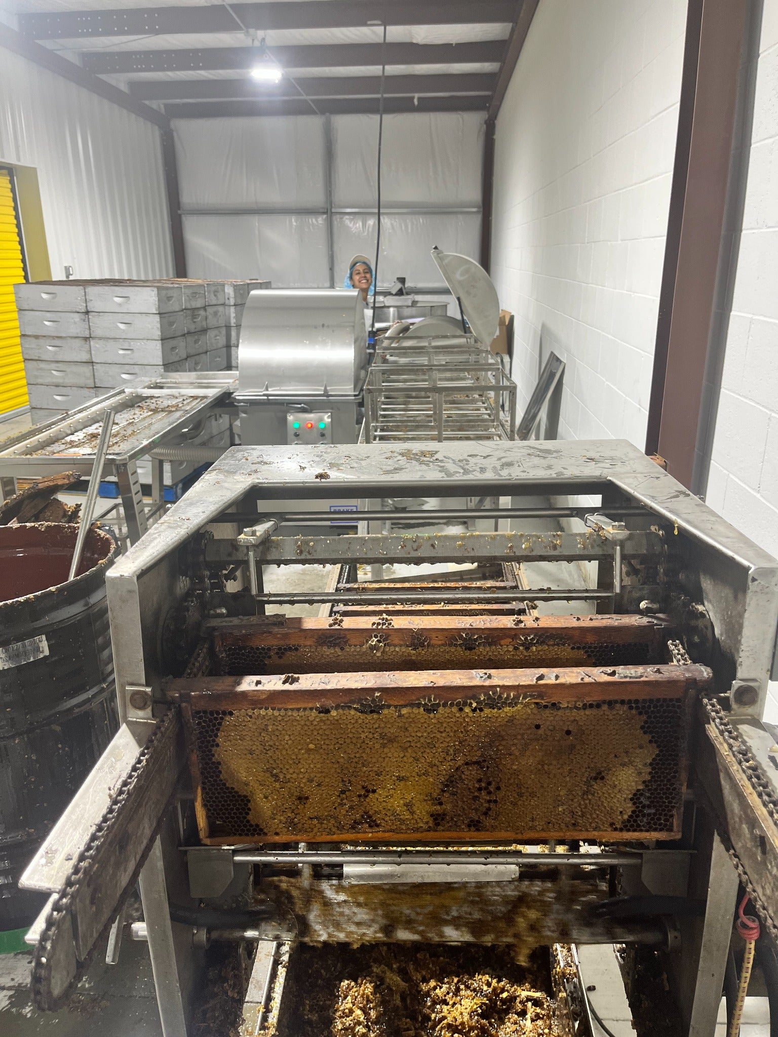 Honey extraction at the Honey Feast Clermont facility