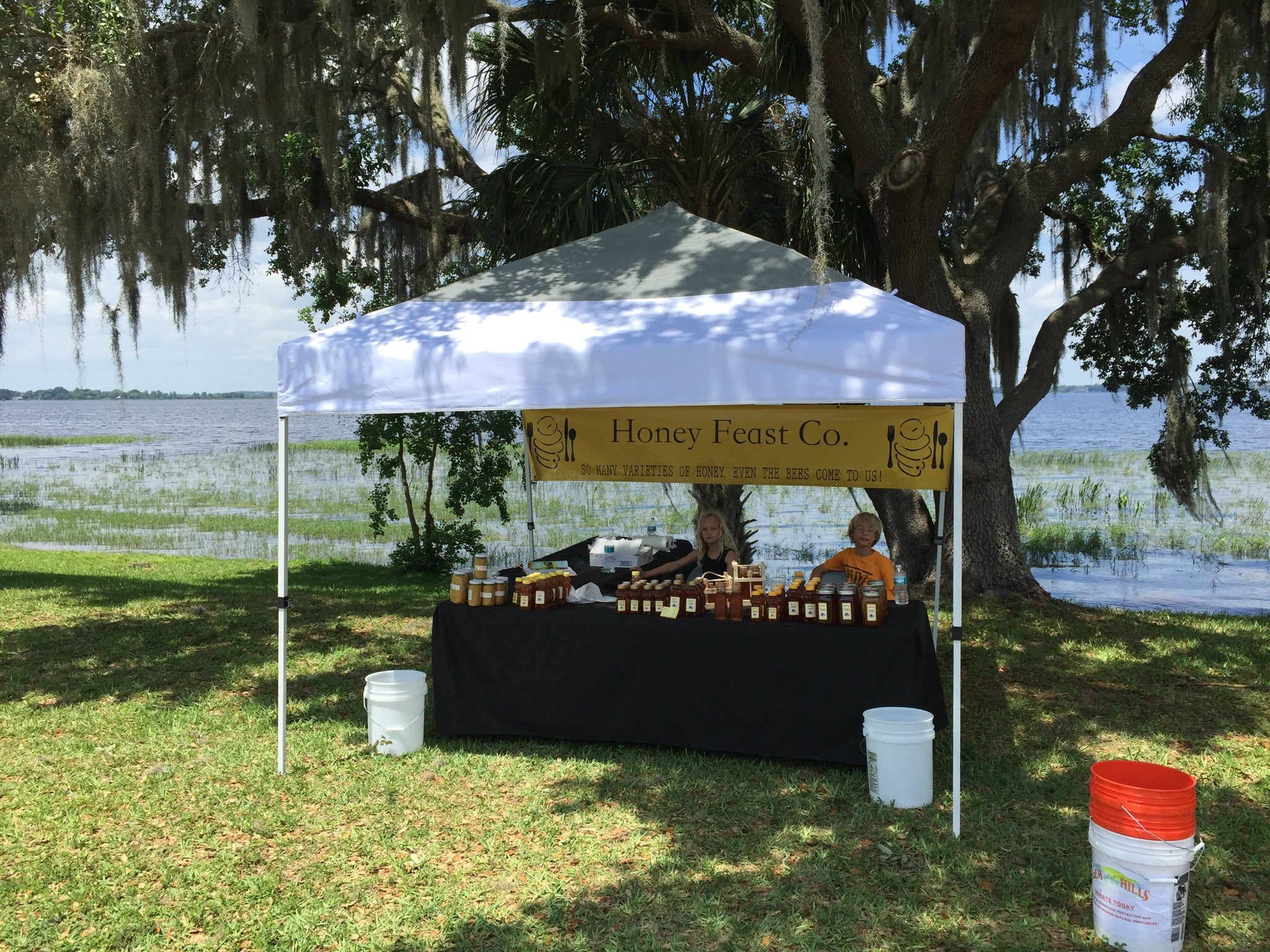Honey Feast first sales table near the Lake Minneola trail in Clermont Florida