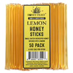 HONEY FEAST Organic Lemon Honey Sticks - 50 Pack | Honey Sticks for Tea | Lemon Honey Candy | Honey Tea Sticks | Convenient and Portable | Florida Lemon Straws
