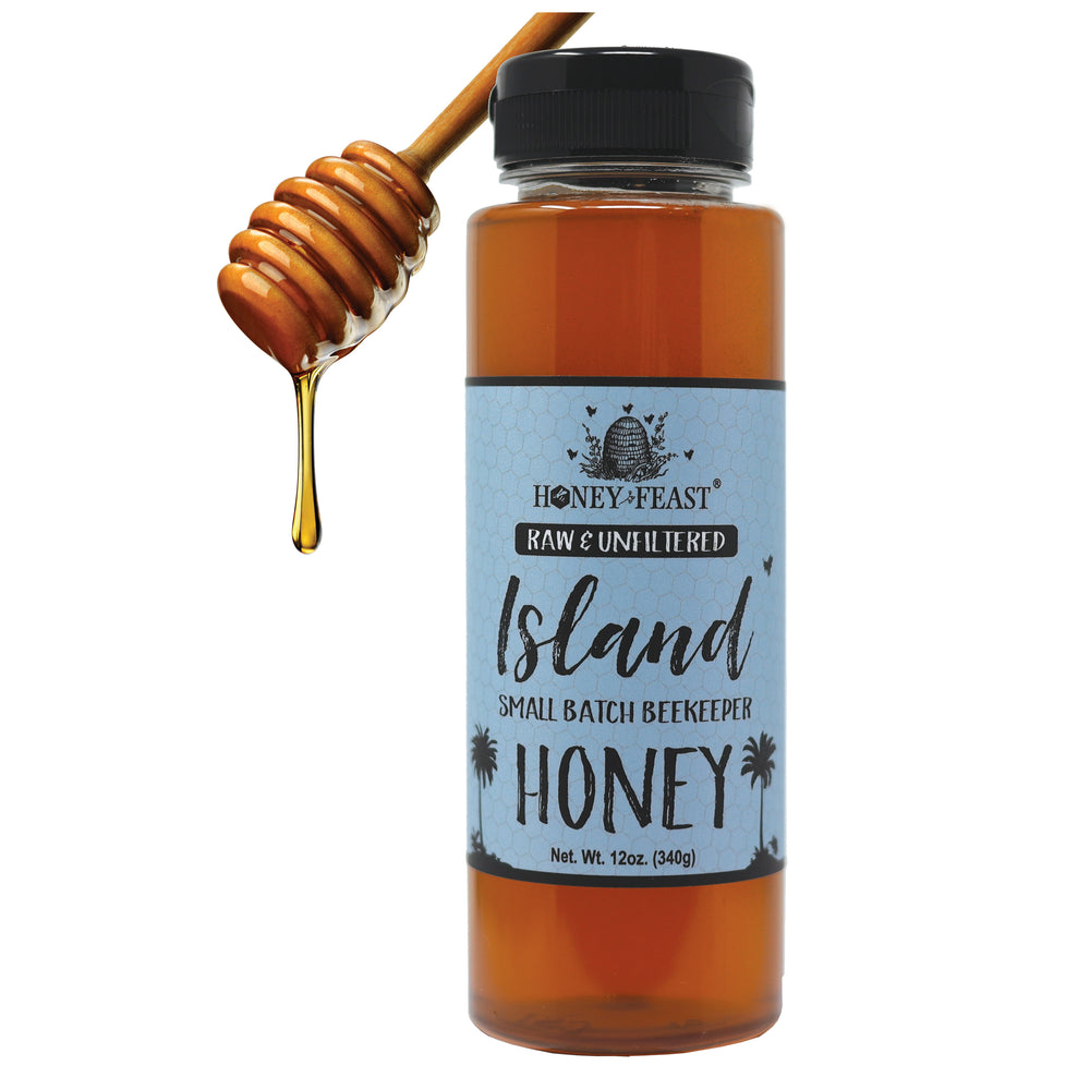 Honey Feast Island Honey 12oz - Indulge in Raw & Unfiltered Small Batch Beekeeper's Delight