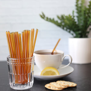 HONEY FEAST Wildflower Honey Sticks, Pack of 50 - Pure Honey Straws for Enjoyable Tea Time - Perfectly Portioned Honey Sticks for Tea - Natural Sweetness in Every Sip