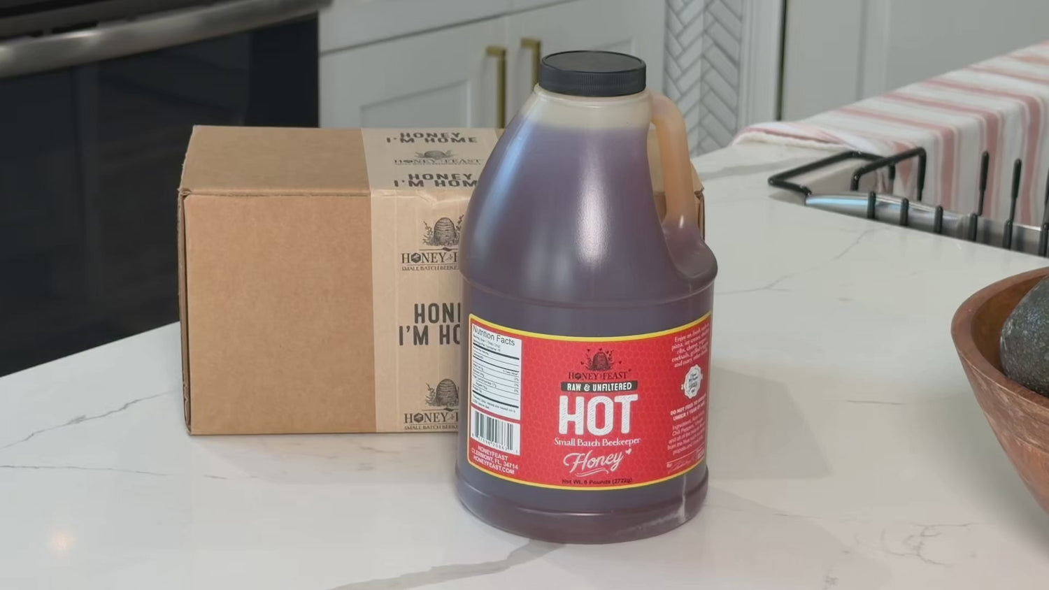 HONEY FEAST Hot Honey - 4-Pack, 6lb Bulk