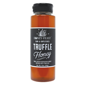 Honey Feast 12oz Truffle Honey - Gourmet Infused Honey with Premium Black Truffle, Luxurious Truffle Sauce for Culinary Delights, Perfect Foodie Gift & Unique Flavor Experience