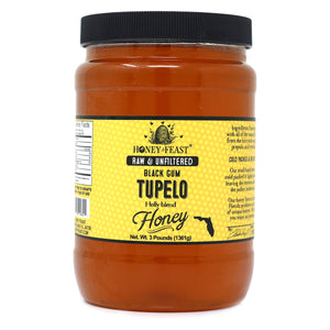 
            
                Load image into Gallery viewer, Honey Feast Tupelo Honey - 3lb Black Gum Tupelo &amp;amp; Holly Blend, Raw Honey Bulk, Pure Honey 🍯🐝
            
        