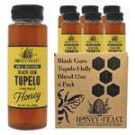 Honey Feast Tupelo Honey 12oz - 6 Pack Case, Black Gum Tupelo & Holly Blend, Pure Raw Honey 🍯🐝