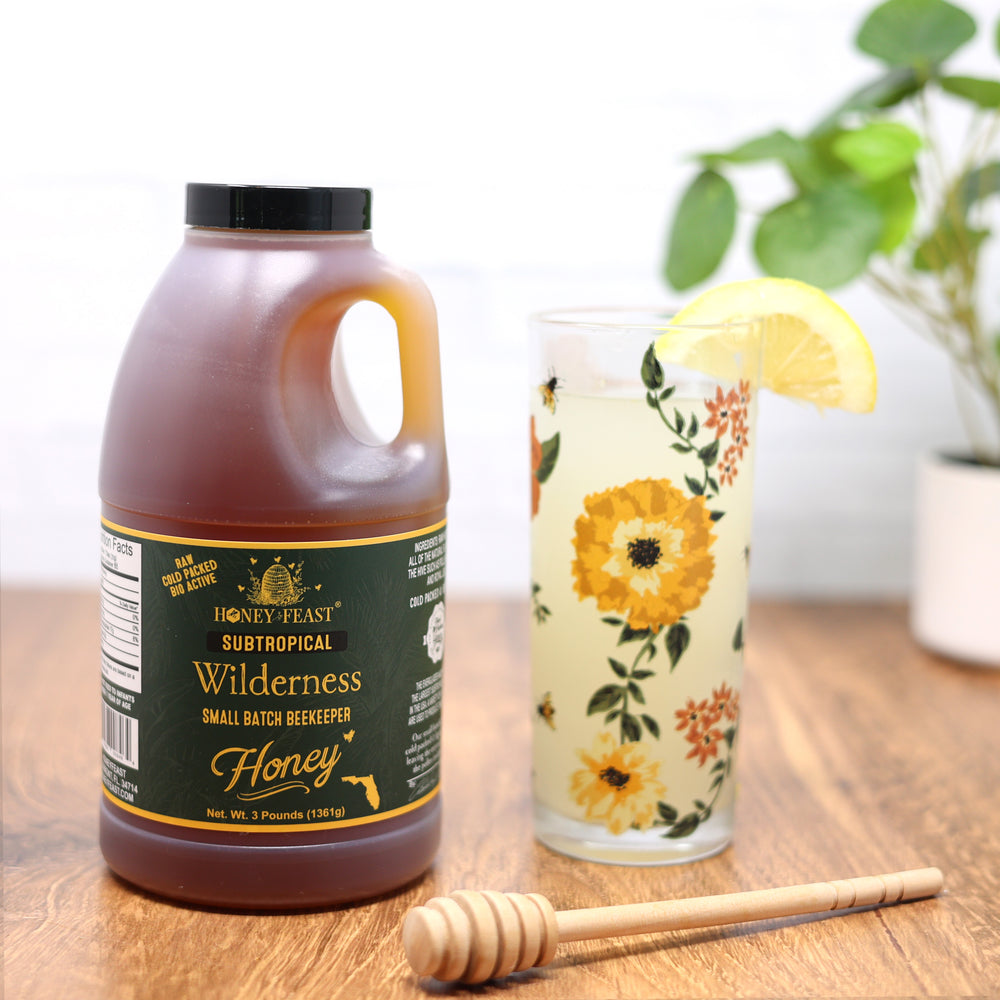 Honey Feast Subtropical Wilderness Honey 3lb - Embrace Raw & Unfiltered Small Batch Beekeeper's Treasure