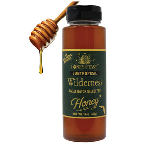 Honey Feast Subtropical Wilderness Honey 12oz - Embrace Raw & Unfiltered Small Batch Beekeeper's Treasure